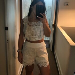 For Love And Lemons White High Waist Shorts